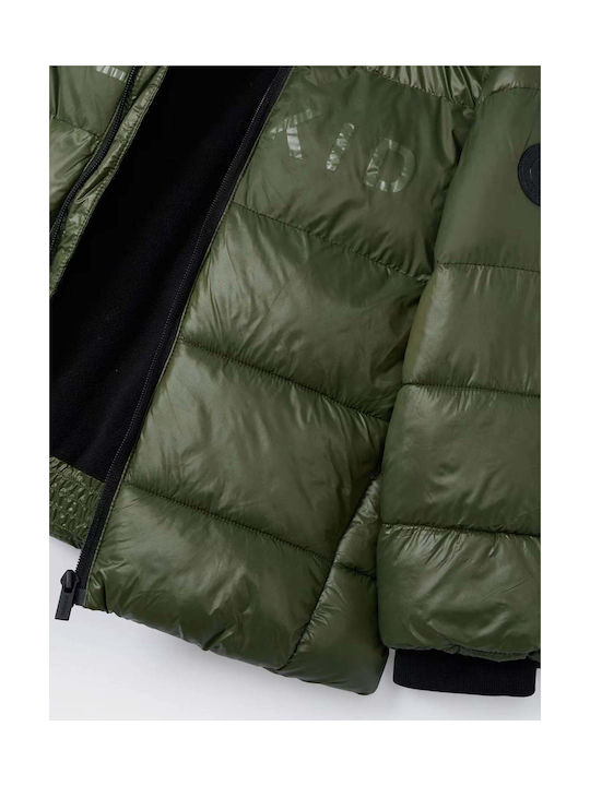 Mayoral Kids Quilted Jacket Green