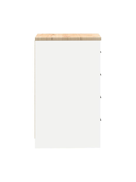 Ντουλάπι Γραφείου από Μασίφ Ξύλο Λευκό 40x51x85cm