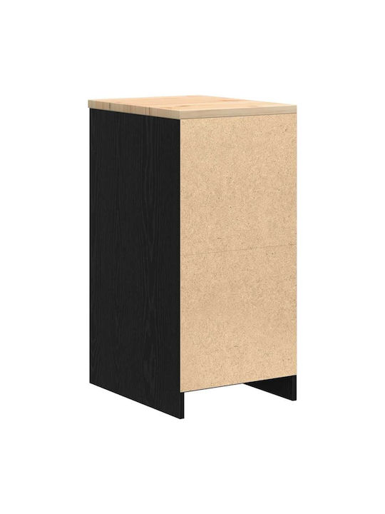 Ντουλάπι Γραφείου από Μασίφ Ξύλο Μαύρο 40x51x85cm