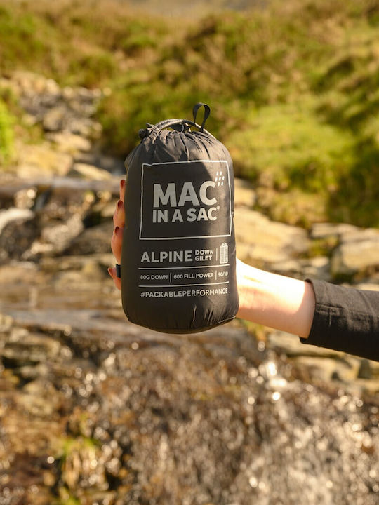 Alpine Κοντό Γυναικείο Αμάνικο Puffer Μπουφάν Αδιάβροχο για Χειμώνα Μαύρο