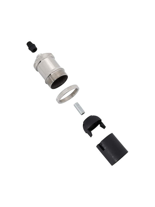 vidaXL Pendant Light Silver with Socket E27 4.9x9.4cm