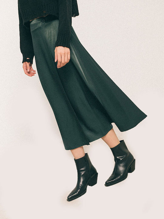 Badila Satin Midi Skirt Envelope Green