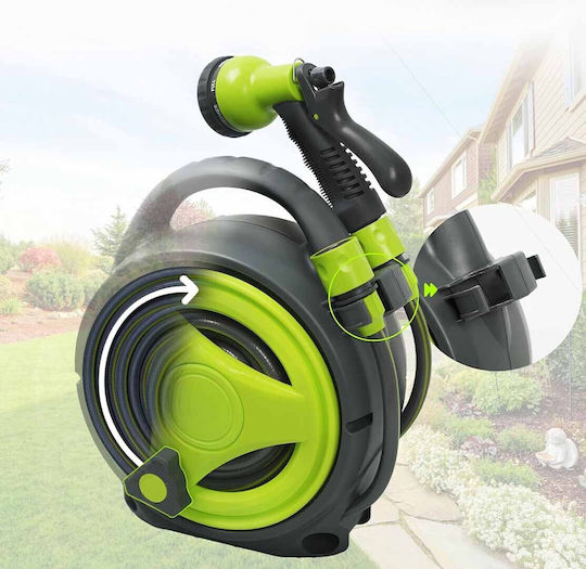 Uncle George Garden Hose Box with Hose 16m with Rewind Handle