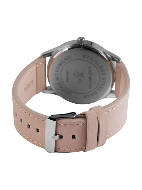Just Watch Herrenuhr Batterie mit Rosa Lederarmband