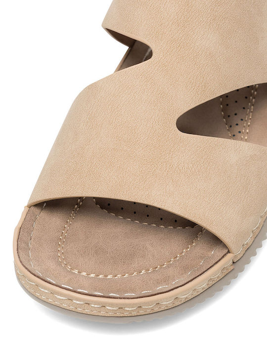 Damenplattformen Beige