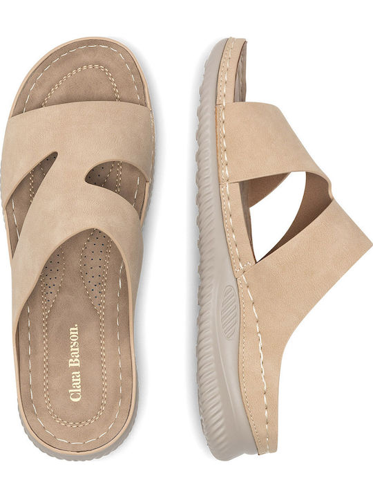 Damenplattformen Beige
