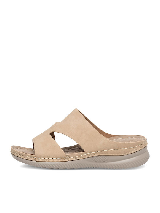 Damenplattformen Beige