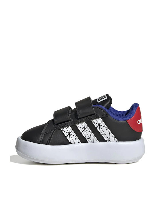 Marvel Grand Court Spider-Man Παιδικά Sneakers με Σκρατς Core Black / Cloud White / Semi Lucid Blue
