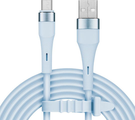 Cablu USB MicroUSB 1 M Silicon Albastru Kruger&matz Basic