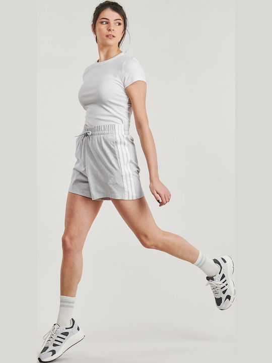 Essentials 3-Stripes Γυναικείο Αθλητικό Σορτς Γκρι