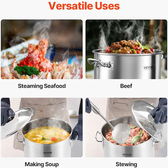 Vevor Stainless Steel Marmite Pot 22.7lt / 30cm