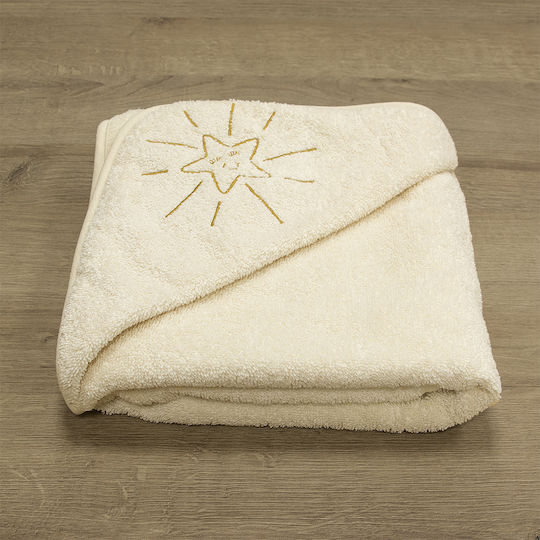 Lino Home Βρεφική Κάπα-Μπουρνούζι με Κουκούλα 75x75εκ.