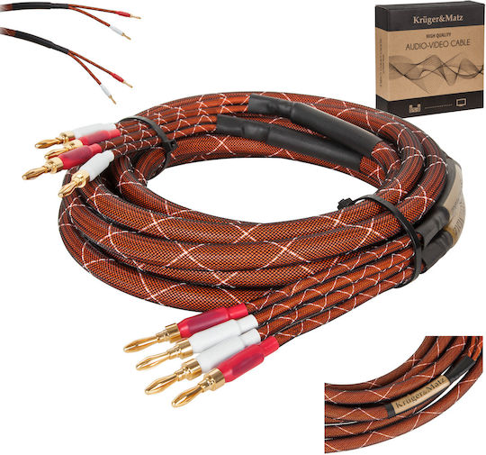 5.0 M Speaker Cable Kruger&matz Banana Plugs
