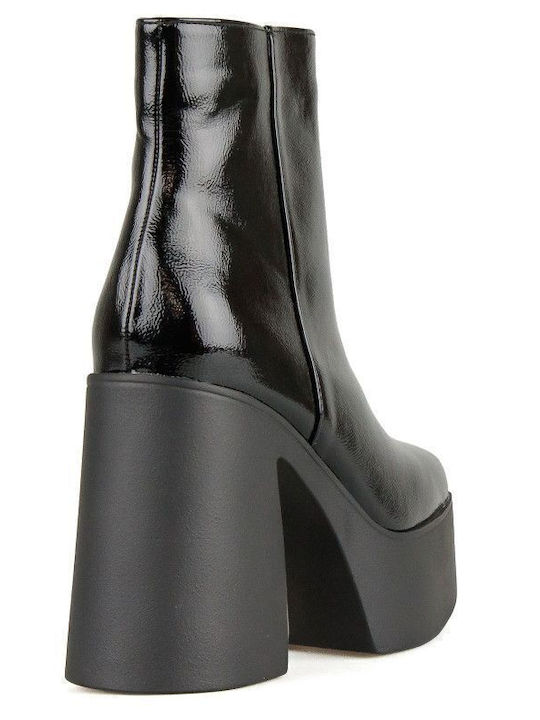 Women's Ankle Boots made of Patent Leather Black