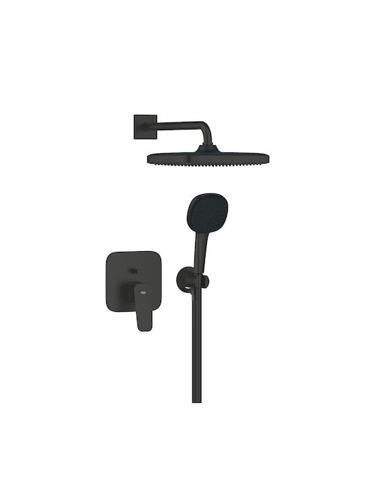 Grohe Σετ Μίκτης, Τηλέφωνο & Κεφαλή Ντουζ Εντοιχισμού για Ντουζιέρα 2 Εξόδων Μαύρο 4067393050292