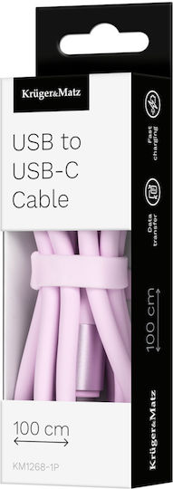 Usb Cable 1 M Pink Silicone Type-c Kruger&matz Basic