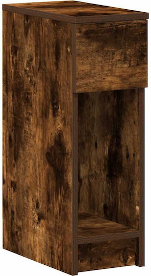 Bedside Table Drawer Smoked Oak 20x36x60 cm Brown