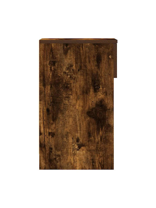Bedside Table Drawer Smoked Oak 20x36x60 cm Brown