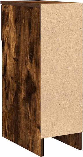 Bedside Table Drawer Smoked Oak 20x36x60 cm Brown