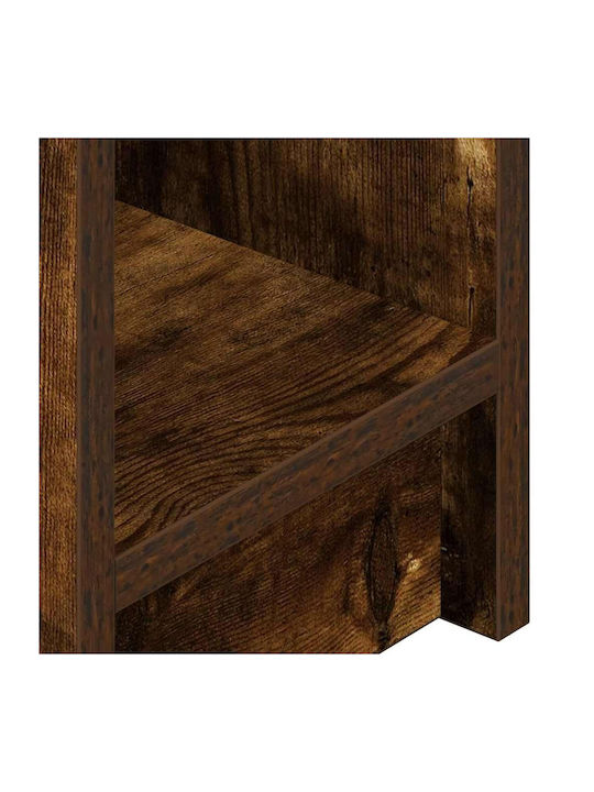Bedside Table Drawer Smoked Oak 20x36x60 cm Brown
