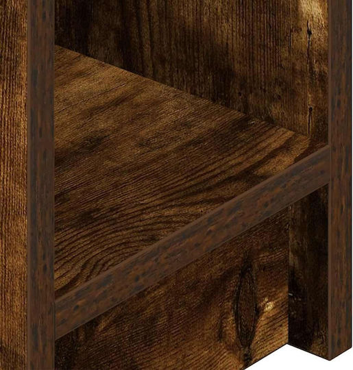 Bedside Table Drawer Smoked Oak 20x36x60 cm Brown