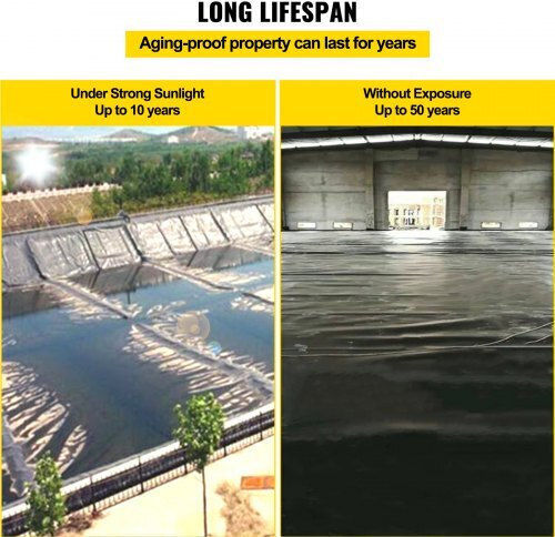 Vevor Λινοτάπητας Λιμνών 20x25 Ft 20 Mil Καταρράκτες & Λιμνούλες Ψαριών Fsm20x25ft0000001v0