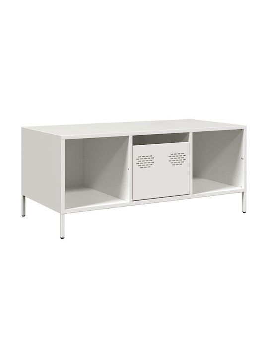 Rechteckig Couchtisch Metall White B101.5xT50xH43.5cm