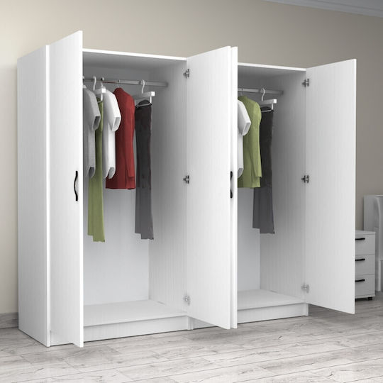 Four Door Wardrobe Victoria White 200x60x181cm