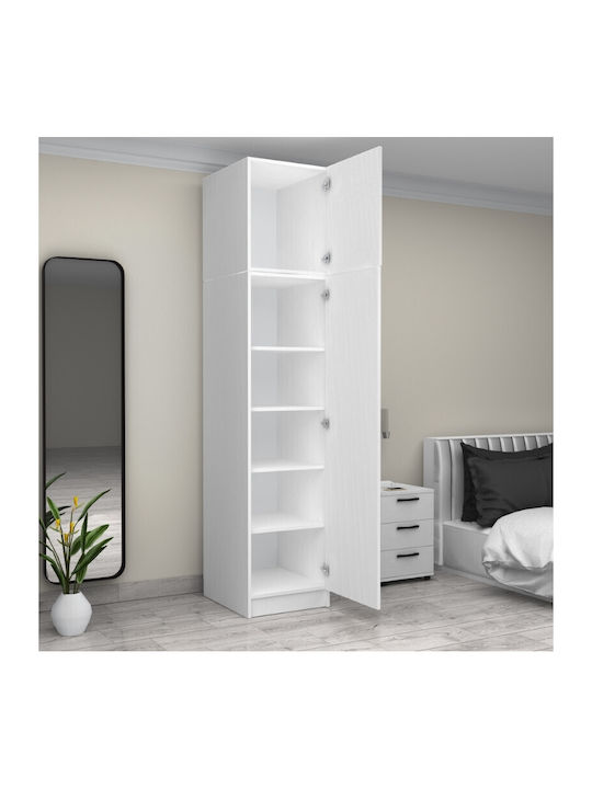 Единична врата Гардероб Victoria с Платформа Бял 50x60x240см