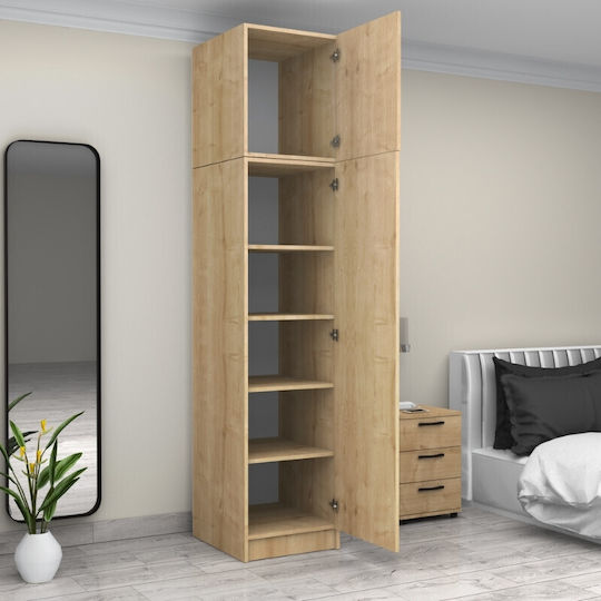 Ușă simplă Dulap de Haine Victoria cu Spațiu de Depozitare Natural Beech 50x60x240cm