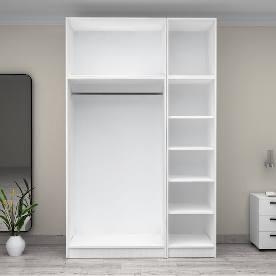 Dreifachtür Kleiderschrank Victoria mit Aufsatz White 150x60x240cm