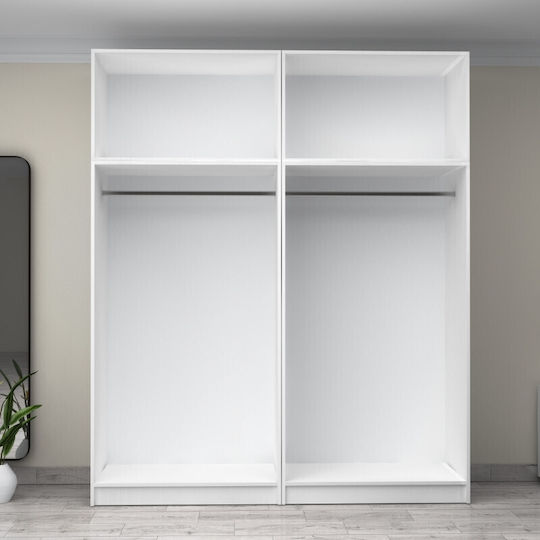 Four Door Wardrobe Victoria with Loft White 200x60x240cm