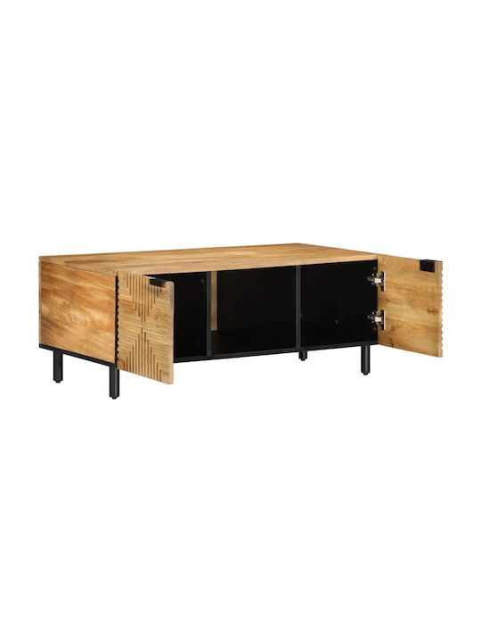 Rectangular Coffee Table from Solid Wood Coffee L100xW54xH40cm.