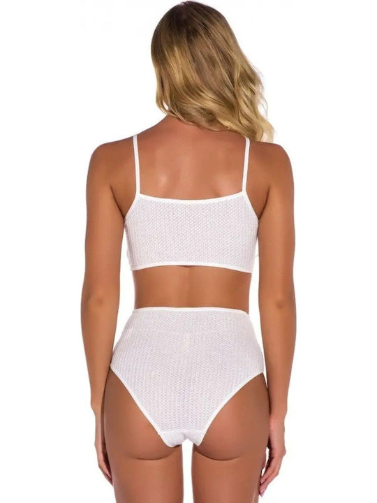 Chicret Underwear Set with Sports Bra & Slip White