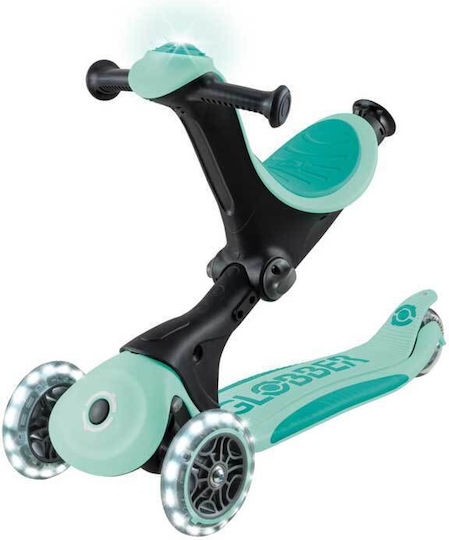Globber Παιδικό Πατίνι Αναδιπλούμενο Go Up Deluxe Lights 360° Τρίτροχο με Led Φωτισμό Mint Green
