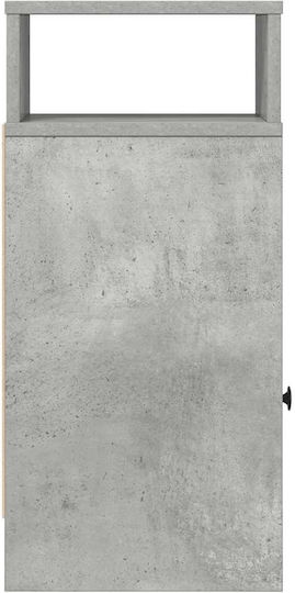 Grey Wooden Bedside Table Concrete 25x31x66cm