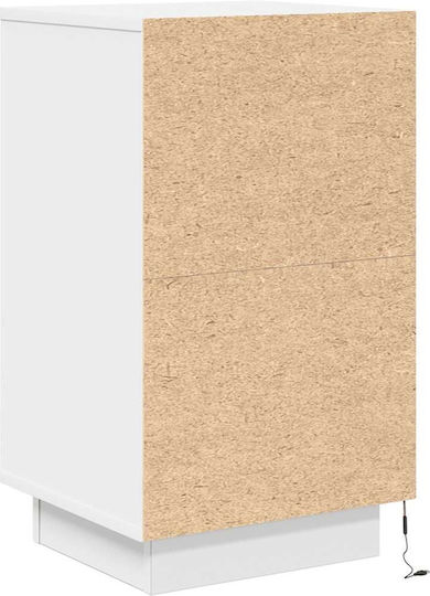 White Wooden Bedside Table 38x34x65cm