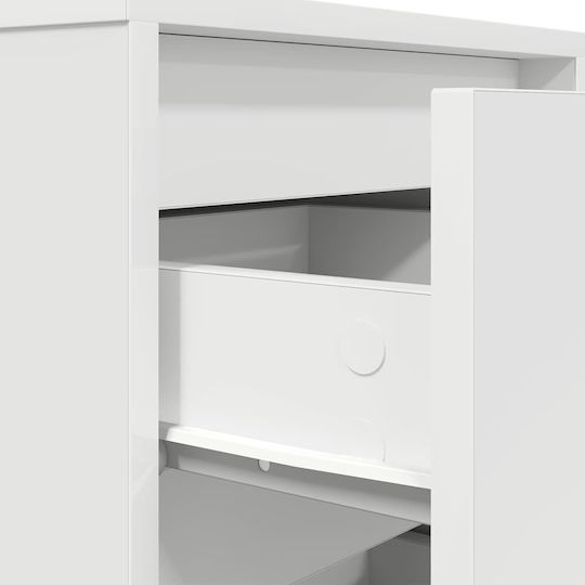 White Wooden Bedside Table 38x34x65cm