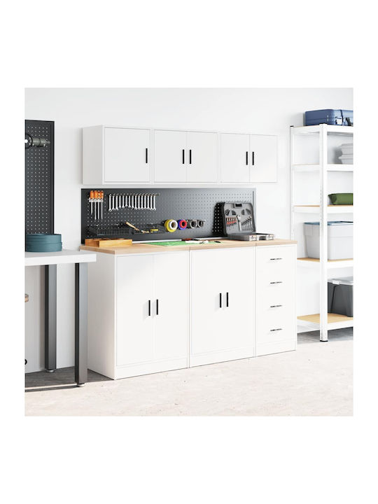 Wall Living Room Cabinet made of Particle Board White 60x30x41cm
