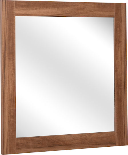 HomeMarkt Harry Καθρέπτης Τοίχου με Μπεζ Ξύλινο Πλαίσιο 87x87cm
