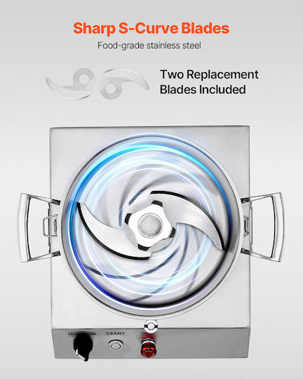 Vevor Food Processor & Vegetable Blender 6L Stainless Steel Food Grade