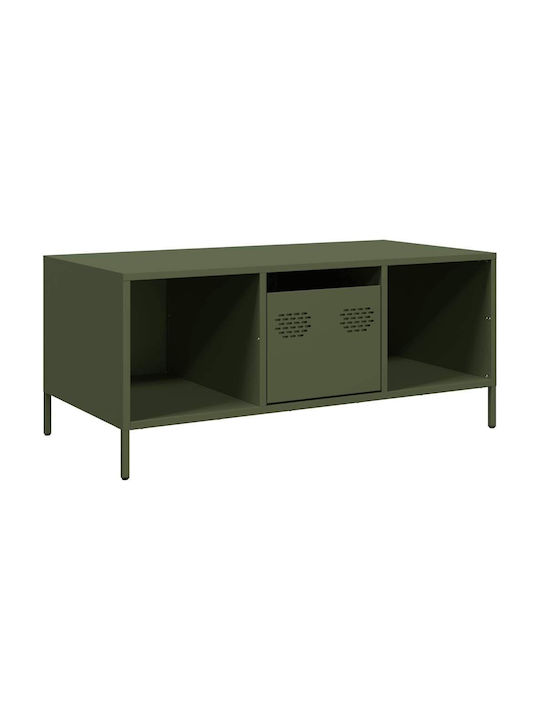 Rectangular Coffee Table Metal Green L101.5xW50xH43.5cm.