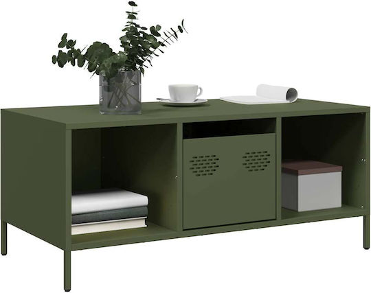 Rectangular Central Metal Coffee Table Green M101.5xP50xH43.5cm