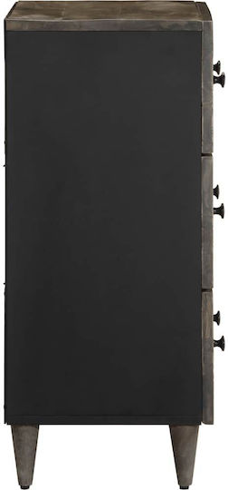Chest of Drawers of Solid Wood Light Grey 60x33.5x75cm
