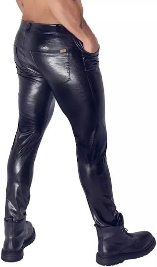Black Simple Matte Men's Pants Snake Skin Black M