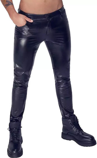 Black Simple Matte Men's Pants Snake Skin Black M