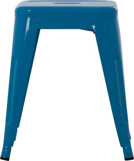 Taburet Metalic De Exterior Melita Albastru 37x37x45cm