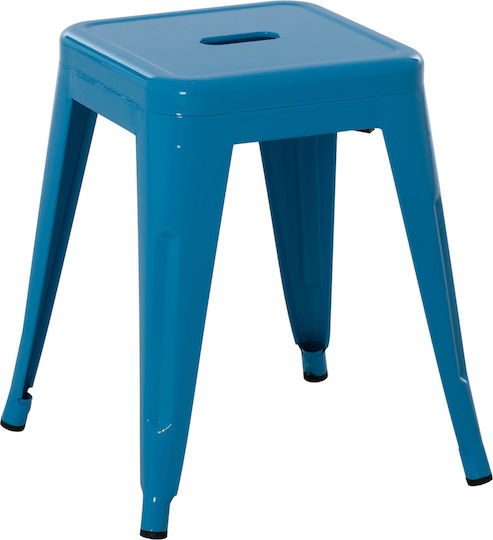Taburet Metalic De Exterior Melita Albastru 37x37x45cm