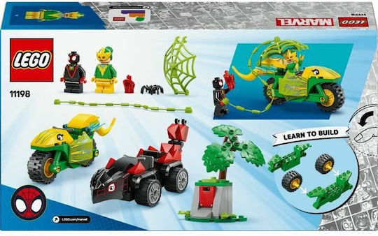 LEGO Marvel Spin and Electro Dinosaur Vehicle Chase for Ages 4+ 124 Pieces