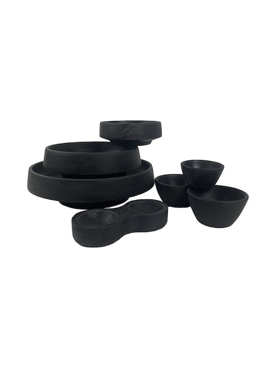 Nakaro Wood Wooden Salad Bowl Black 22.5x22.5cm